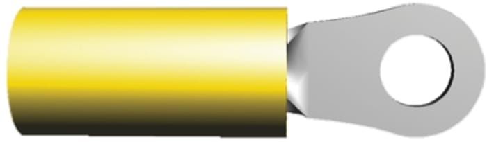 TE Connectivity, PIDG Insulated Ring Terminal, M5 Stud Size, 2.6mm² to 6.6mm² Wire Size, Yellow