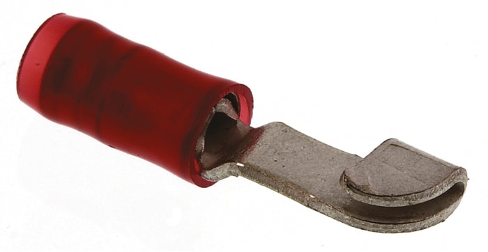 TE Connectivity, PIDG Knife Disconnect Splice Connector, Red, Insulated, Tin 22 → 16 AWG