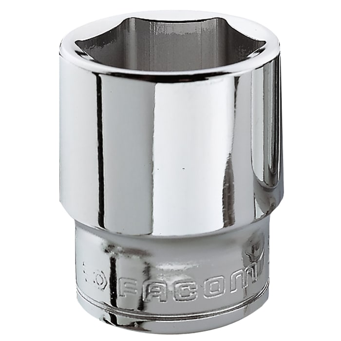 Facom 3/8 in Drive 19mm Standard Socket, 6 point, 33 mm Overall Length