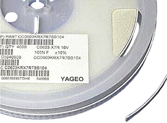 223858015627 Yageo Yageo, 0805 (2012M) 2.2nF MLCC 50V dc ±10 , SMD