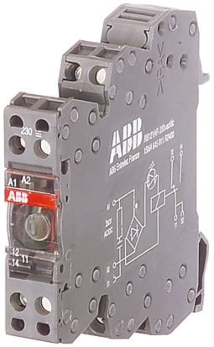 Relé rozhraní 110V ac/dc DPDT Lišta DIN 6A R600 5 V → 250V ac