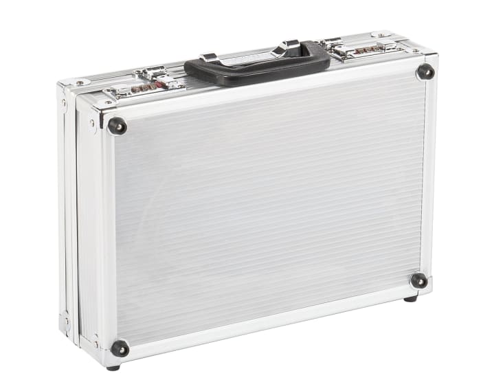 Maleta de transporte Viso de Aluminio Plateado, dim. ext. 152 x 455 x 330mm, con espuma, sin ruedas, 2.3kg
