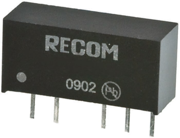 Recom RBM DC-DC Converter, 12V dc/ 83mA Output, 10.8 → 13.2 V dc Input, 1W, Through Hole, +85°C Max Temp -40°C