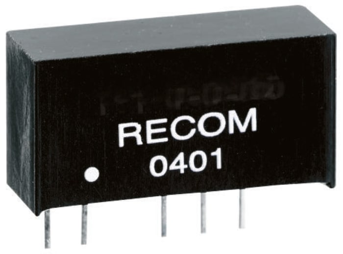 Recom Isolated DC-DC Converter, 15V dc/ 66mA Output, 4.75 → 5.25 V dc Input, 1W, Through Hole, +70°C Max Temp