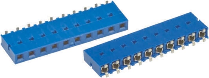 Amphenol Communications Solutions Straight Surface Mount PCB Socket, 8-Contact, 1-Row, 2.54mm Pitch, Solder Termination