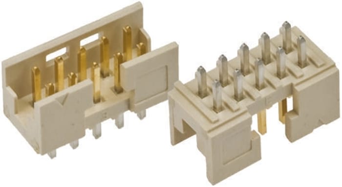 Amphenol ICC Minitek Series Straight Through Hole PCB Header, 6 Contact(s), 2.0mm Pitch, 2 Row(s), Shrouded