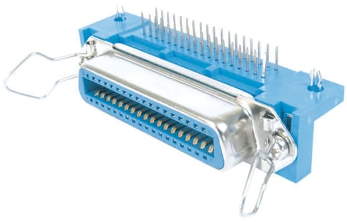 Connecteur femelle pour CI, 36 contacts, 2.16mm, Traversant, Angle droit