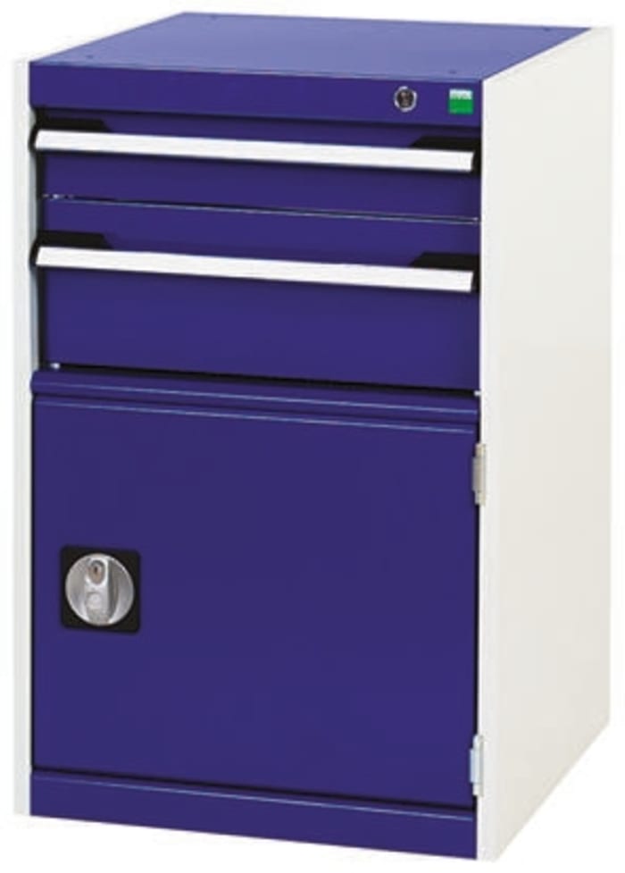 Armoire 2 tiroirs Bott en Acier, 800mm x 525mm x 525mm