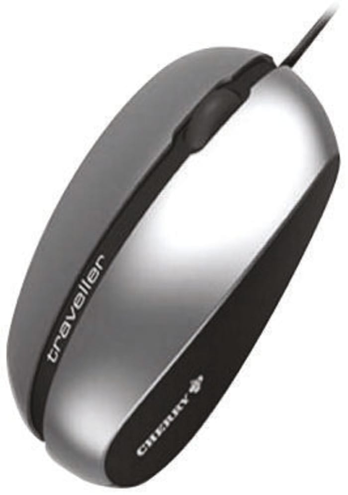 Cherry 3 Button Wired Compact Laser Mouse Black, Silver