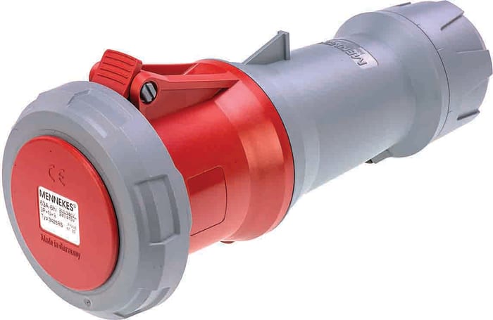 MENNEKES, PowerTOP IP67 Red Cable Mount 3P + E Industrial Power Socket, Rated At 125A, 400 V