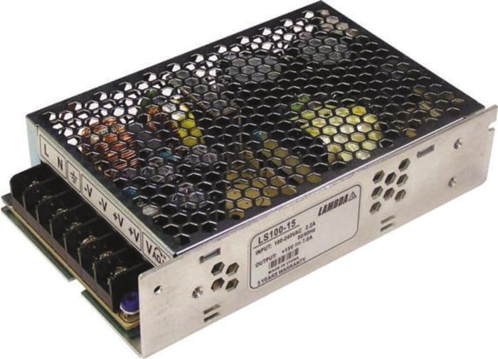 Alimentation à découpage intégrée, TDK-Lambda 100W, 1 sortie à 15V c.c. 7A