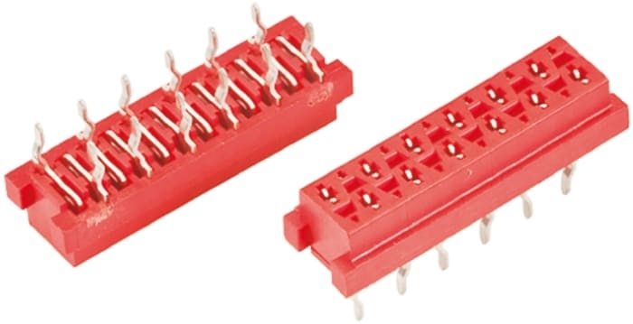 TE Connectivity Micro-MaTch Series Straight Through Hole Mount PCB Socket, 12-Contact, 2-Row, 2.54mm Pitch, Solder