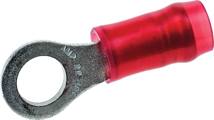 Cosses à œillet TE Connectivity, Isolée, Rouge, 1.4mm², M4 (#8), 7.92mm