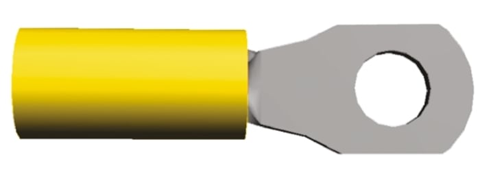 TE Connectivity Crimp Ring Terminal, 6mm Stud Size, Yellow