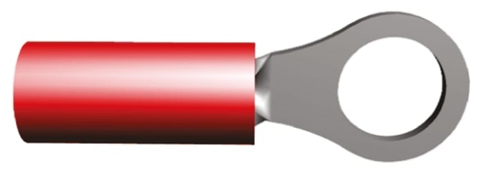 TE Connectivity, PIDG Insulated Ring Terminal, M5 Stud Size, 0.26mm² to 1.65mm² Wire Size, Red