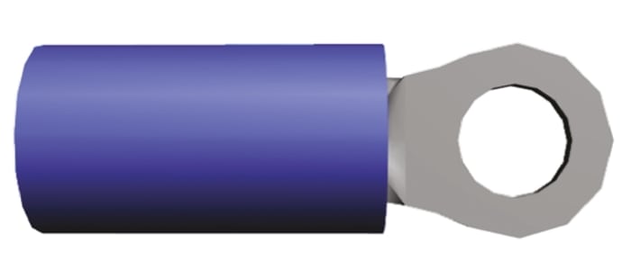 TE Connectivity, PLASTI-GRIP Insulated Ring Terminal, M4 Stud Size, 1mm² to 2.5mm² Wire Size, Blue