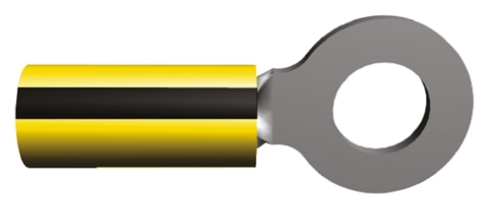 TE Connectivity PIDG Insulated Crimp Spade Connector, 1mm² to 2.6mm², 16AWG to 14AWG, M6 Stud Size Nylon, Black, Yellow