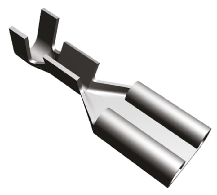 TE Connectivity FASTON .250 Uninsulated Female Spade Connector, Receptacle, 6.35 x 0.81mm Tab Size, 0.5mm² to 1.5mm²