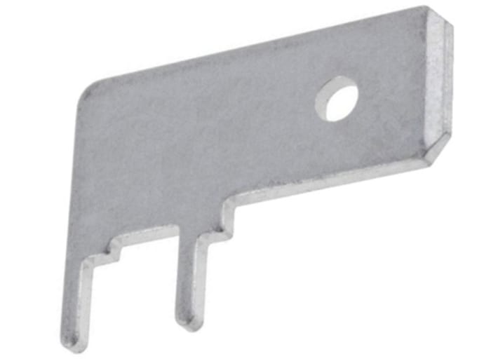 TE Connectivity FASTON .250 Uninsulated Male Spade Connector, PCB Tab, 6.35 x 0.81mm Tab Size