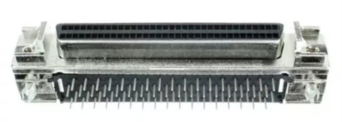 TE Connectivity Amplimite .050 III 68 Way Right Angle Through Hole D-sub Connector Socket, 1.27mm Pitch, with