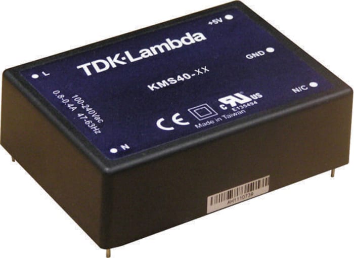 TDK-Lambda Embedded Switch Mode Power Supply (SMPS), KMS15-5, 5V dc, 3A, 15W, 1 Output, 100 → 375 V dc, 90