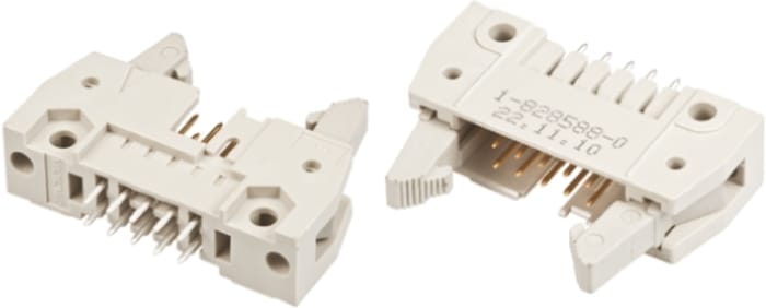 TE Connectivity AMP-LATCH Series Straight Through Hole PCB Header, 34 Contact(s), 2.54mm Pitch, 2 Row(s), Shrouded