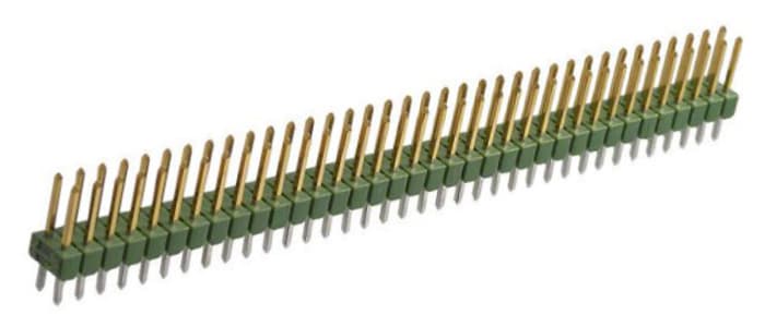 TE Connectivity AMPMODU MOD II Series Straight Through Hole Pin Header, 72 Contact(s), 2.54mm Pitch, 2 Row(s),