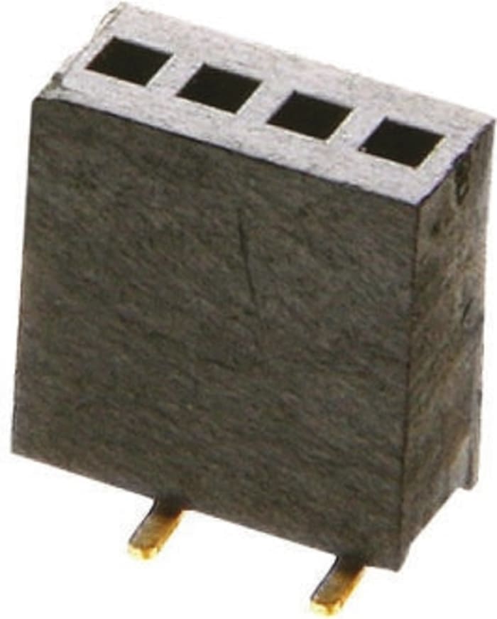 HARWIN Straight Surface Mount PCB Socket, 5-Contact, 1-Row, 1.27mm Pitch, Solder Termination