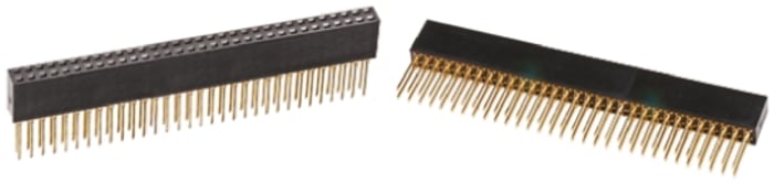 HARWIN Straight Through Hole Mount PCB Socket, 64-Contact, 2-Row, 2.54mm Pitch, Press-In Termination