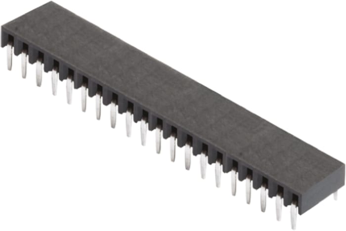 HARWIN Right Angle Through Hole Mount PCB Socket, 20-Contact, 1-Row, 2.54mm Pitch, Solder Termination