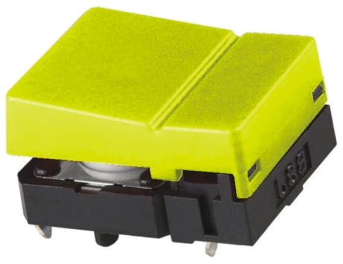 Omron Yellow Tactile Switch Button, 6.8 mm, SPST 50 mA 24 V dc, Through Hole