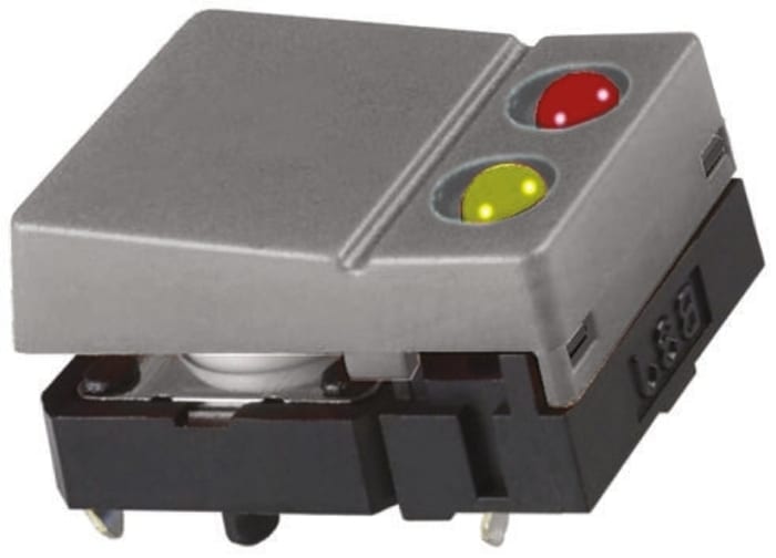 Grey Button Tactile Switch, SPST 50 mA @ 24 V dc 6.8mm