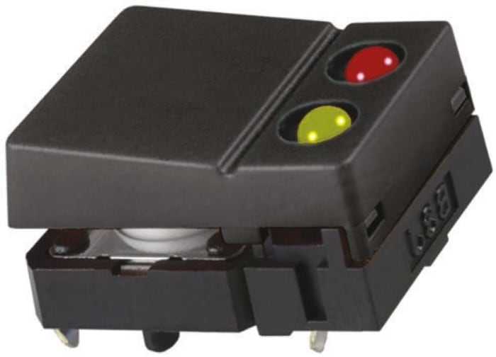 Omron Black Button Tactile Switch, SPST 50 mA @ 24 V dc 6.8mm Through Hole