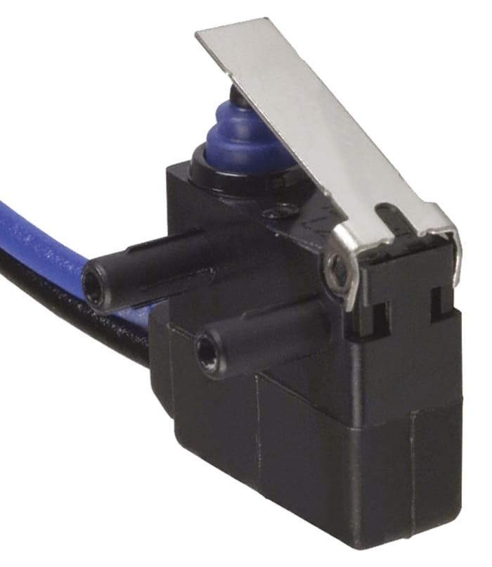 Omron Hinge Lever Micro Switch, Pre-wired Terminal, 2 A @ 12 V dc, SPST, IP67