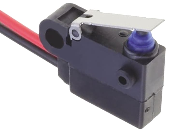 Omron Hinge Lever Micro Switch, Pre-wired Terminal, 2 A @ 12 V dc, SPST, IP67