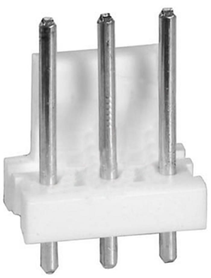 TE Connectivity MTA-156 Series Straight Through Hole Pin Header, 3 Contact(s), 3.96mm Pitch, 1 Row(s), Unshrouded