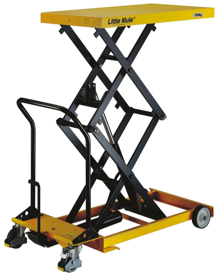 Mesa elevada RS PRO de Tijera Doble con plataforma de 1010 x 520mm, para carga hasta 350kg y altura máx. de 1585mm