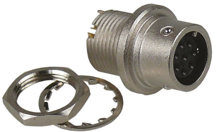 Hirose Circular Connector, 6 Contacts, Panel Mount, Miniature Connector, Socket, Female, MXR Series