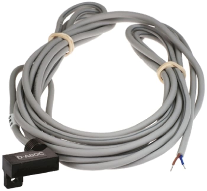 SMC DA-80C Series Reed Switch, 3m Fly Lead, Rail Mounted