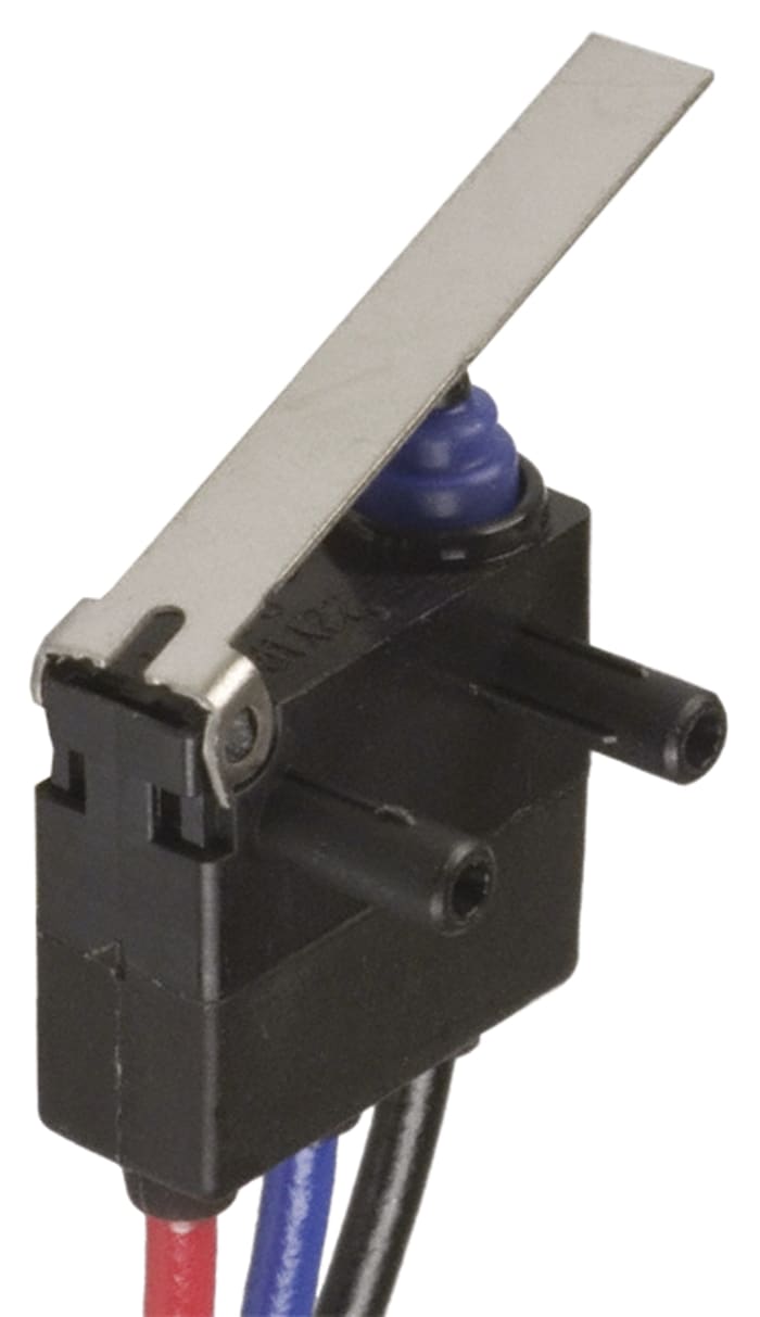 Omron Lever Micro Switch, Through Hole Terminal, 2 A @ 12 V dc, SPDT, IP67