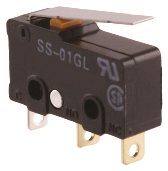 Omron Hinge Lever Micro Switch, Solder Terminal, 100 mA @ 30 V dc, SPDT, IP40