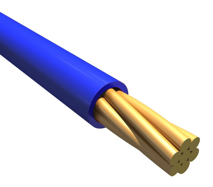 Alpha Wire Ecogen Ecowire Series Blue 0.08 mm² Hook Up Wire, 28 AWG, 7/0.12 mm, 0.12 mm core strands, 30 m, Modified
