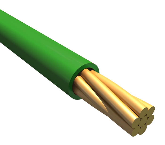 Alpha Wire Ecogen Ecowire Series Green 0.08 mm² Hook Up Wire, 28 AWG, 7, 30 m, Modified Polyphenilether, 6710 GR005