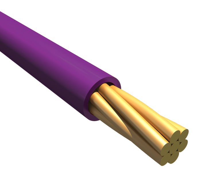 Alpha Wire Ecogen Ecowire Series Purple 0.2 mm² Hook Up Wire, 24 AWG, 7/0.20 mm, 30m, MPPE Insulation, 6712 VI005