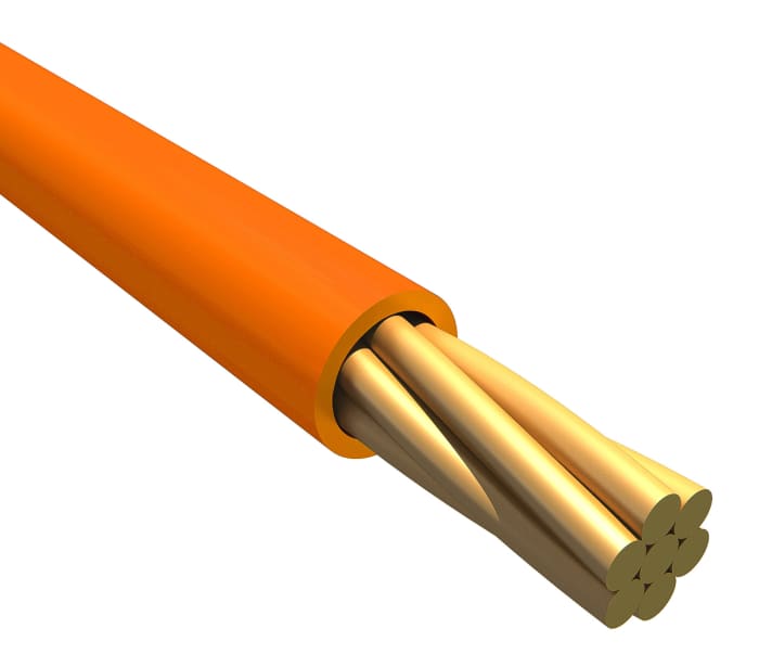 Alpha Wire Ecogen Ecowire Series Orange 0.33 mm² Hook Up Wire, 22 AWG, 7/0.25 mm, 30m, MPPE Insulation, 6713 OR005