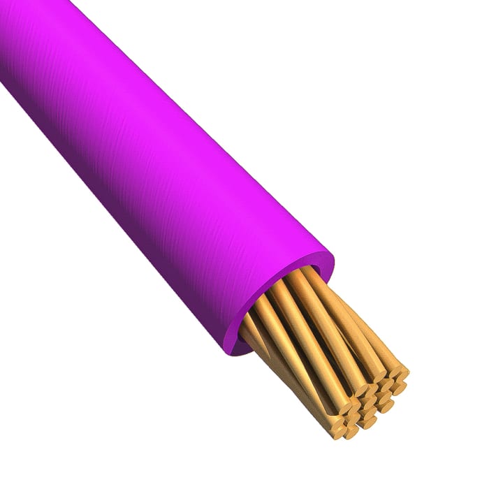 Alpha Wire Ecogen Ecowire Series Purple 0.52 mm² Hook Up Wire, 20 AWG, 10/0.25 mm, 30m, MPPE Insulation, 6714 VI005