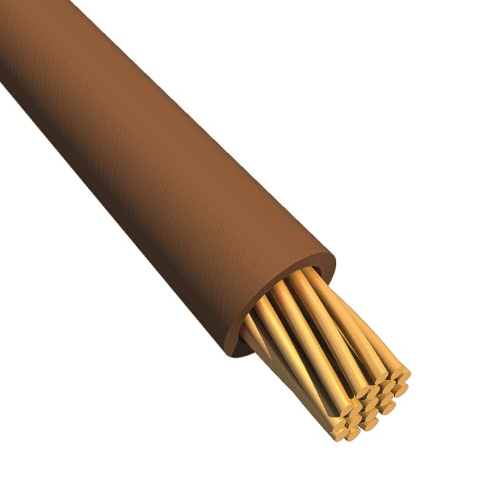 Alpha Wire Ecogen Ecowire Series Brown 1.3 mm² Hook Up Wire, 16 AWG, 26/0.25 mm, 30m, MPPE Insulation, 6716 BR005