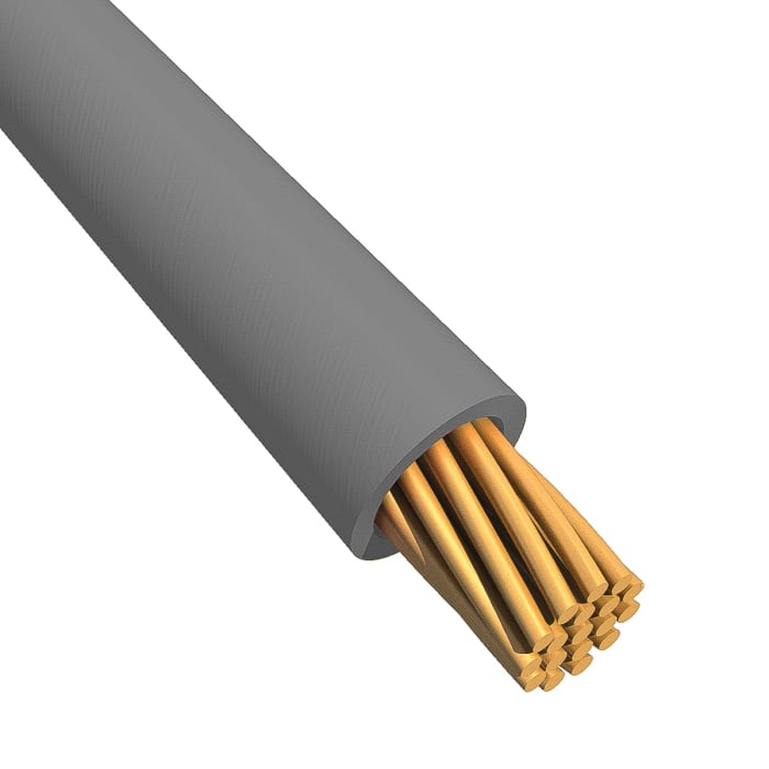 Alpha Wire Ecogen Ecowire Series Grey 5.2 mm² Hook Up Wire, 10 AWG, 105/0.25 mm, 30m, MPPE Insulation, 6719 SL005