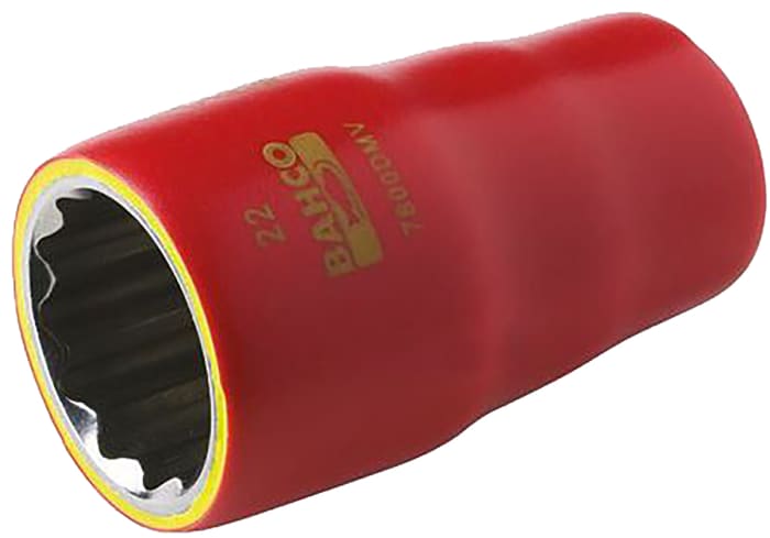 Bahco 1/2 in Drive 24mm Insulated Standard Socket, 12 point, VDE/1000V, 52 mm Overall Length