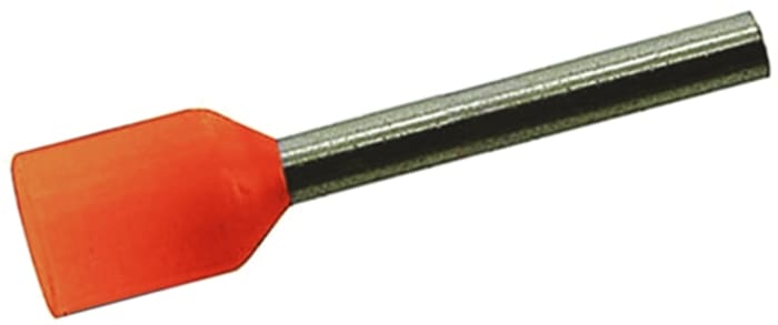 JST, FWE Insulated Crimp Bootlace Ferrule, 10mm Pin Length, 2.8mm Pin Diameter, 4mm² Wire Size, Orange